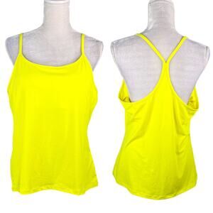 Fabletics Carly Tank Firefly Yellow Top XXL Yellow Racerback Removable Pads